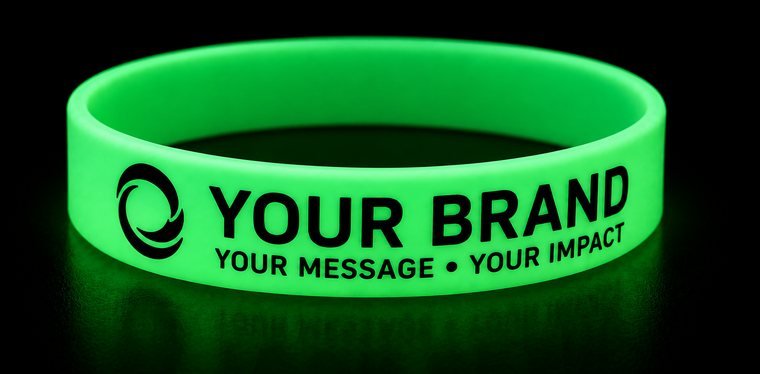 Custom glow-in-the-dark silicone wristband
