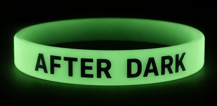 Custom glow-in-the-dark silicone wristband