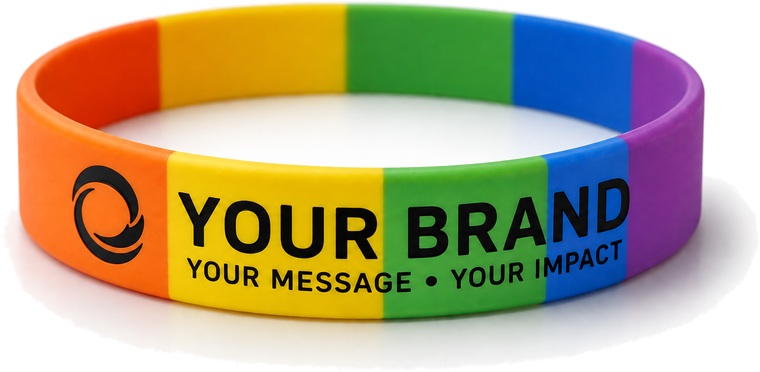 Custom segmented / multi-colour silicone wristband
